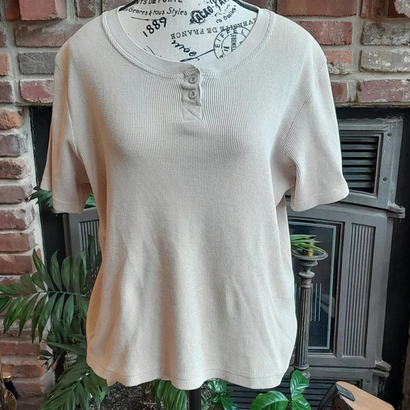 Cherokee Waffle Henley - Picture 1 of 5